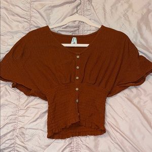 Mudd rusty brown cropped top